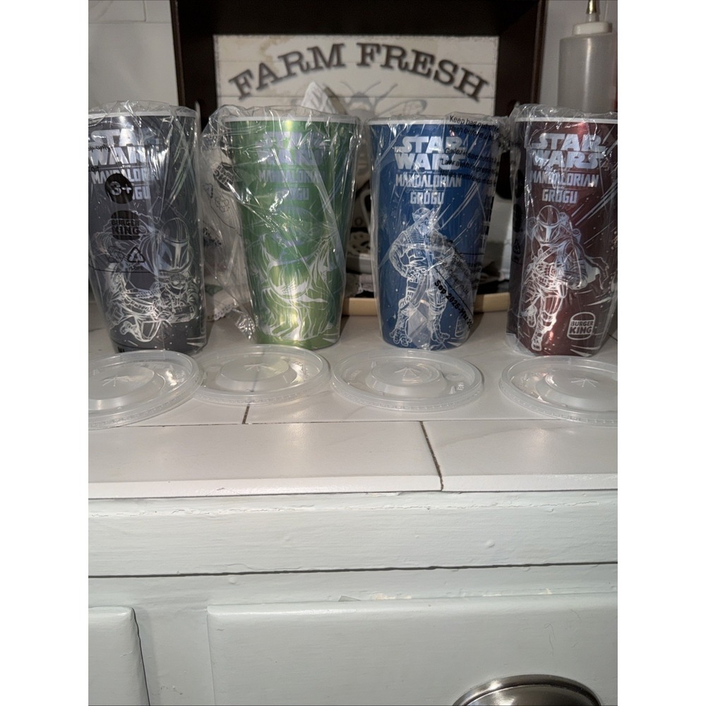 Burger King Star Wars Mandalorian & Grogu Collector Cups - Complete set, NEW